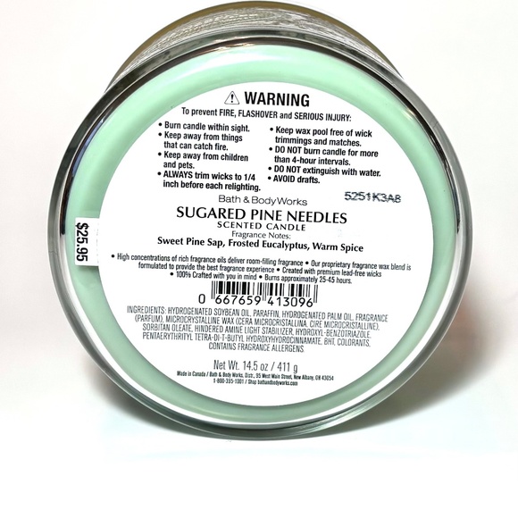 SUGARED PINE NEEDLES 3-Wick Candle - Picture 3 of 3